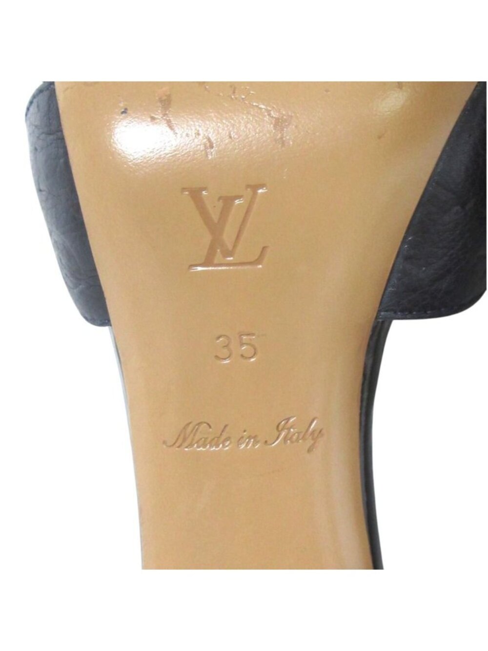Louis Vuitton Monogram Empreinte Ankle Strap High Heels Sandals 35 Navy - Picture 10 of 10